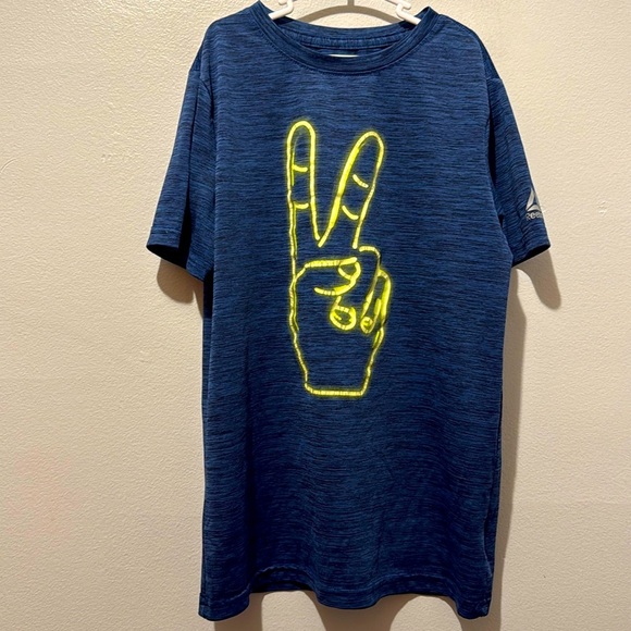 Reebok boys medium 10 - 12 peace sign graphic active tee - Picture 3 of 6